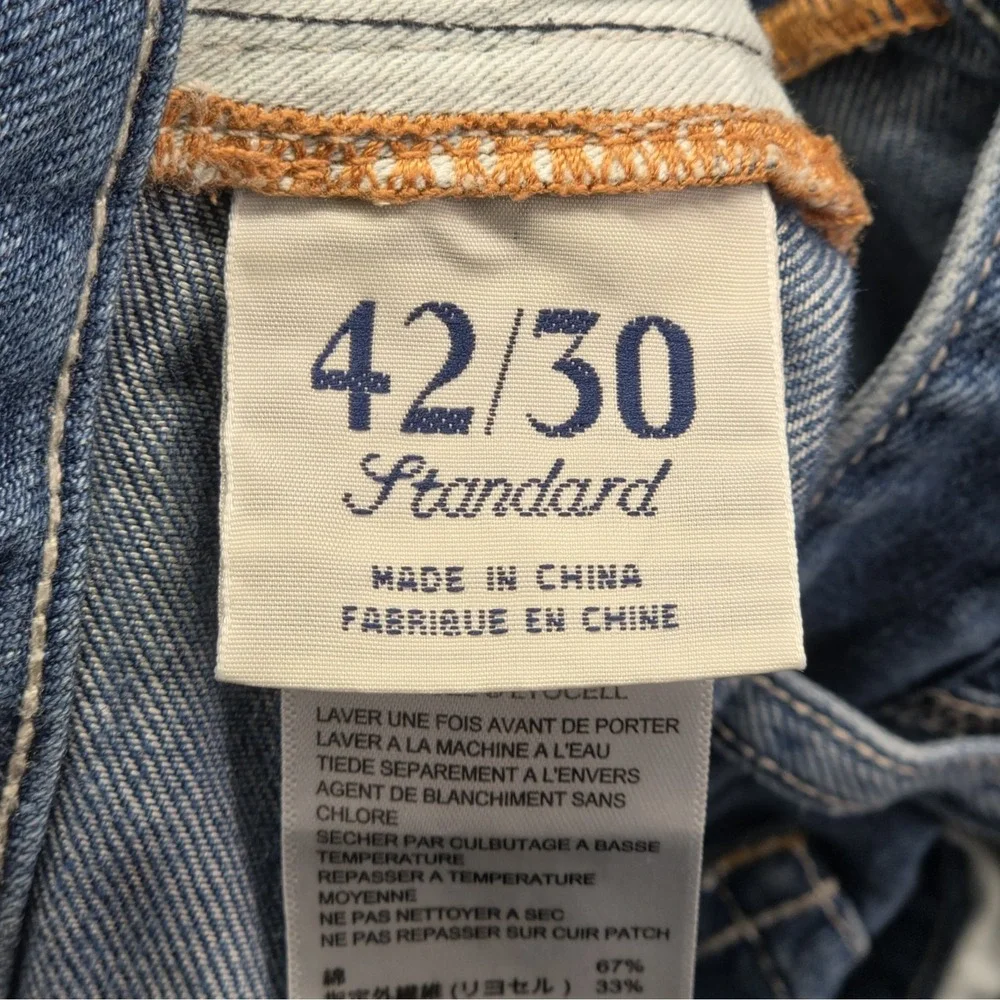 Tommy Bahama Men 42x30 Standard Fit Straight Jeans Blue Denim Tencel Marlin Logo